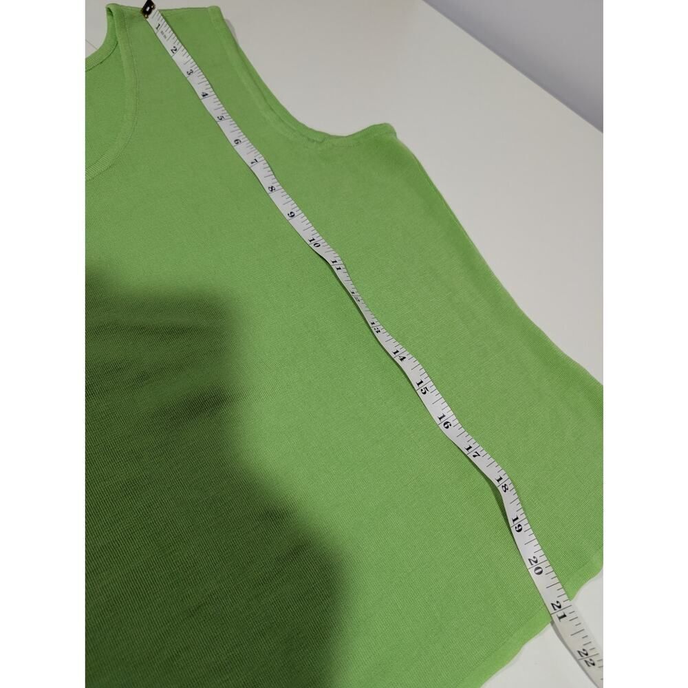 Ming Wang Top Womens Petite XL Green Lime Shell Tank Business Career - Picture 8 of 9
